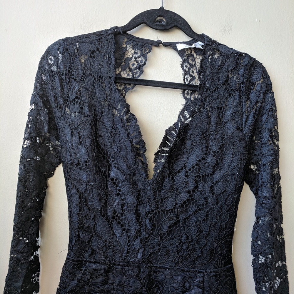 Lovers + Friends Eve Black Lace Cut Out Romper - Picture 5 of 8